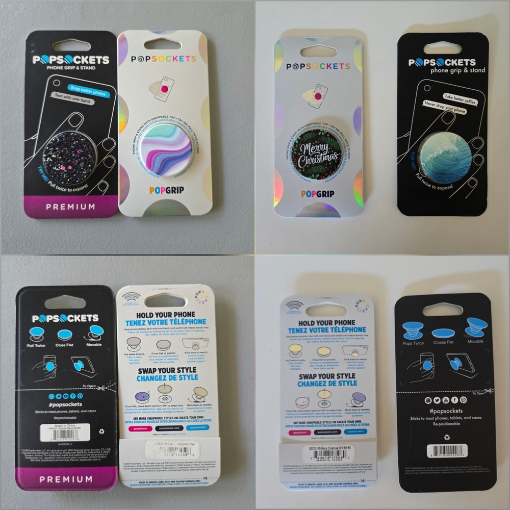 4 Popsocket Phone Grips New Wave Merry Christmas Sparkle